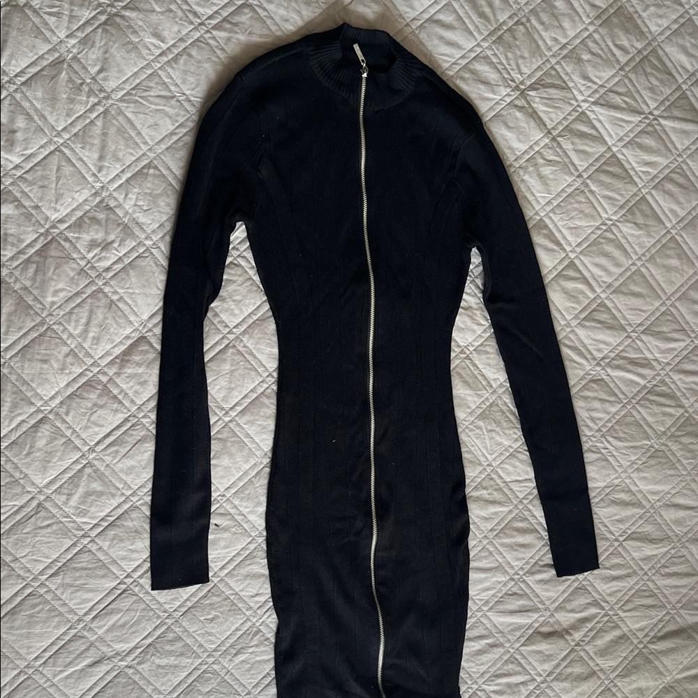 Guess Elegant Black Long Sleeve Dress